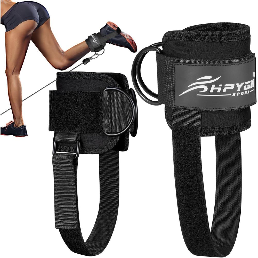 imageAnkle Strap for Cable Machine Padded Ankle Straps for Cable Machine Kickbacks Glute Workouts Leg Extensions Curls Booty Hip Abductors Exercise Adjustable Comfort Ankle Cuff for Gym1PairBlack