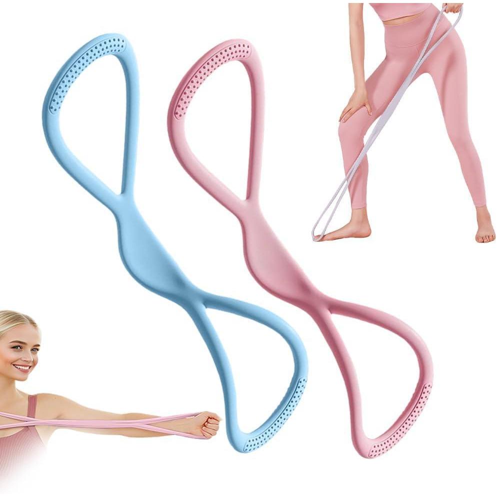 imageFigure 8 Exercise Bands for Women Men 2025 New Resistance Bands Exercise Bands with Handles for Working Out Upgrade Portable Rubber Resistance Band Chest Expander StrapPinkBlue