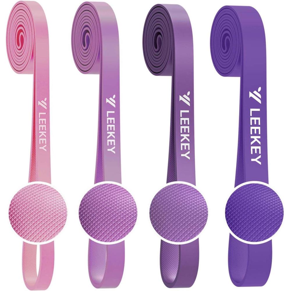 imageLEEKEY Resistance Bands Exercise Bands with HandlesPull Up Assist Bands Band Set with Door Anchor Bands for Working OutBand for Men and Women Fitness TrainingHome Workouts15125LBS PINK PURPLE