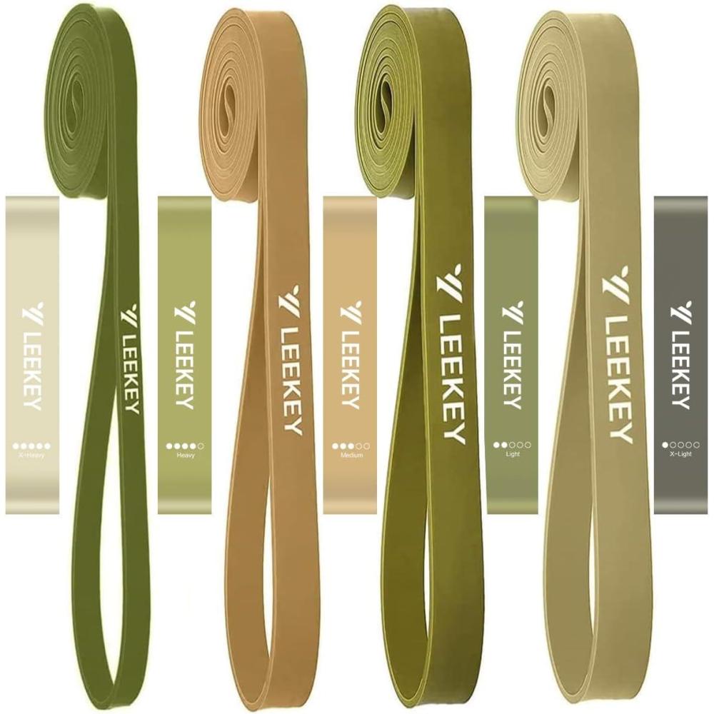 imageLEEKEY Resistance Bands Exercise Bands with HandlesPull Up Assist Bands Band Set with Door Anchor Bands for Working OutBand for Men and Women Fitness TrainingHome Workouts15125LBS GREENLoop Bands