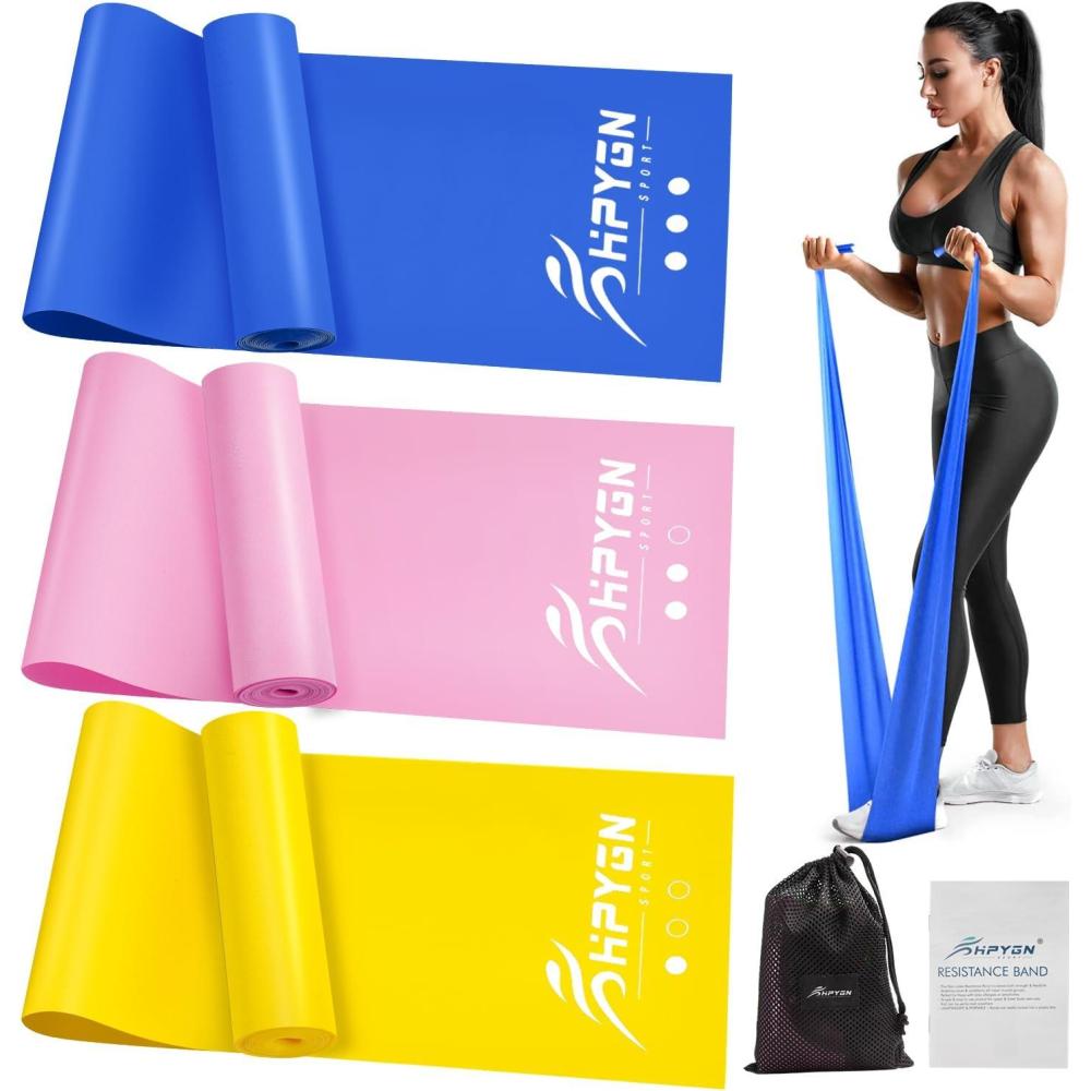 imageResistance Bands Exercise Bands Physical Therapy Bands for Strength Training Yoga Pilates Stretch Elastic Band with Different Strengths Workout Bands for Home Gym1YellowPinkBlue