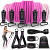 HPYGN Resistance Bands, Exercise Bands with Handles, Fitness Bands, Workout Bands with Door Anchor and Ankle Straps, for Heavy Resistance Training, Physical Therapy, Shape Body, Yoga, Home Workout Set(pink)