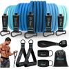 HPYGN Resistance Bands, Exercise Bands with Handles, Fitness Bands, Workout Bands with Door Anchor and Ankle Straps, for Heavy Resistance Training, Physical Therapy, Shape Body, Yoga, Home Workout Set(blue)