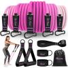 HPYGN Resistance Bands, Exercise Bands with Handles, Fitness Bands, Workout Bands with Door Anchor and Ankle Straps, for Heavy Resistance Training, Physical Therapy, Shape Body, Yoga, Home Workout Set(pink)