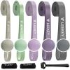 LEEKEY Resistance Bands, Exercise Bands with Handles,Pull Up Assist Bands – Band Set with Door Anchor – Bands for Working Out,Band for Men and Women Fitness Training,Home Workouts(5-125LBS GRAY PURPLE+Grip)