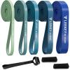 LEEKEY Resistance Bands, Exercise Bands with Handles,Pull Up Assist Bands – Band Set with Door Anchor – Bands for Working Out,Band for Men and Women Fitness Training,Home Workouts(5-125LBS BLUE)