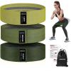 Non-Slip Fabric Resistance Bands for Working Out, Loop Exercise Bands for Booty Leg, Butt, Glute, Stretch Workout Bands for Women & Men, Hip Elastic Bands for Home Gym Fitness, Yoga, Pilates(2.Military Green 3 PCS)