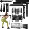 Pilates Bar Kit with Resistance Bands, Pilates Workout Equipment for Legs, Hip, Waist, Arm, Squats Exercise Equipment for Home Workouts, Adjustable 3-Section Pilates Bar Kit for Women & Men(Black)