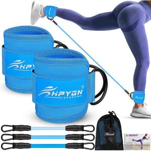 HPYGN Ankle Resistance Bands, Ankle Bands for Working Out with Cuffs, Resistance Bands for Leg Butt Training Workout Equipment for Kickbacks Hip Gluteus Training, Ankle Strap with Exercise Bands(Blue)