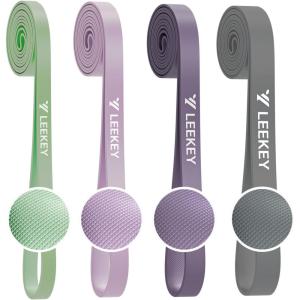 LEEKEY Resistance Bands, Exercise Bands with Handles,Pull Up Assist Bands – Band Set with Door Anchor – Bands for Working Out,Band for Men and Women Fitness Training,Home Workouts(15-125LBS GRAY PURPLR)