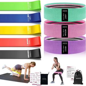 Non-Slip Fabric Resistance Bands for Working Out, Loop Exercise Bands for Booty Leg, Butt, Glute, Stretch Workout Bands for Women & Men, Hip Elastic Bands for Home Gym Fitness, Yoga, Pilates(3.Colorful Set)