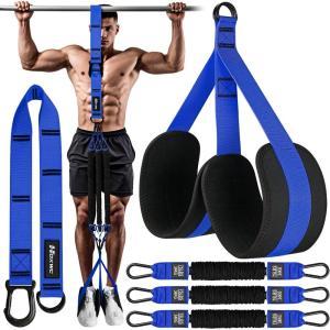Pull Up Assistance Bands, Adjustable Heavy Duty Resistance Band for Pull Up, 3 Pull Up Bands, Comfortable Fabric Feet/Knee Rest, Assistance Bands for Pull-Up, Home Fitness, Body Stretching(Blue Pull-Up Bands)