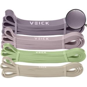 VEICK Resistance Bands for Working Out, Exercise Bands, Workout Bands, Pull Up Assistance Bands, Long Heavy Stretch Bands Set for Men and Women, Power Weight Gym at Home Fitness Equipment(Green Purple Set of 4)