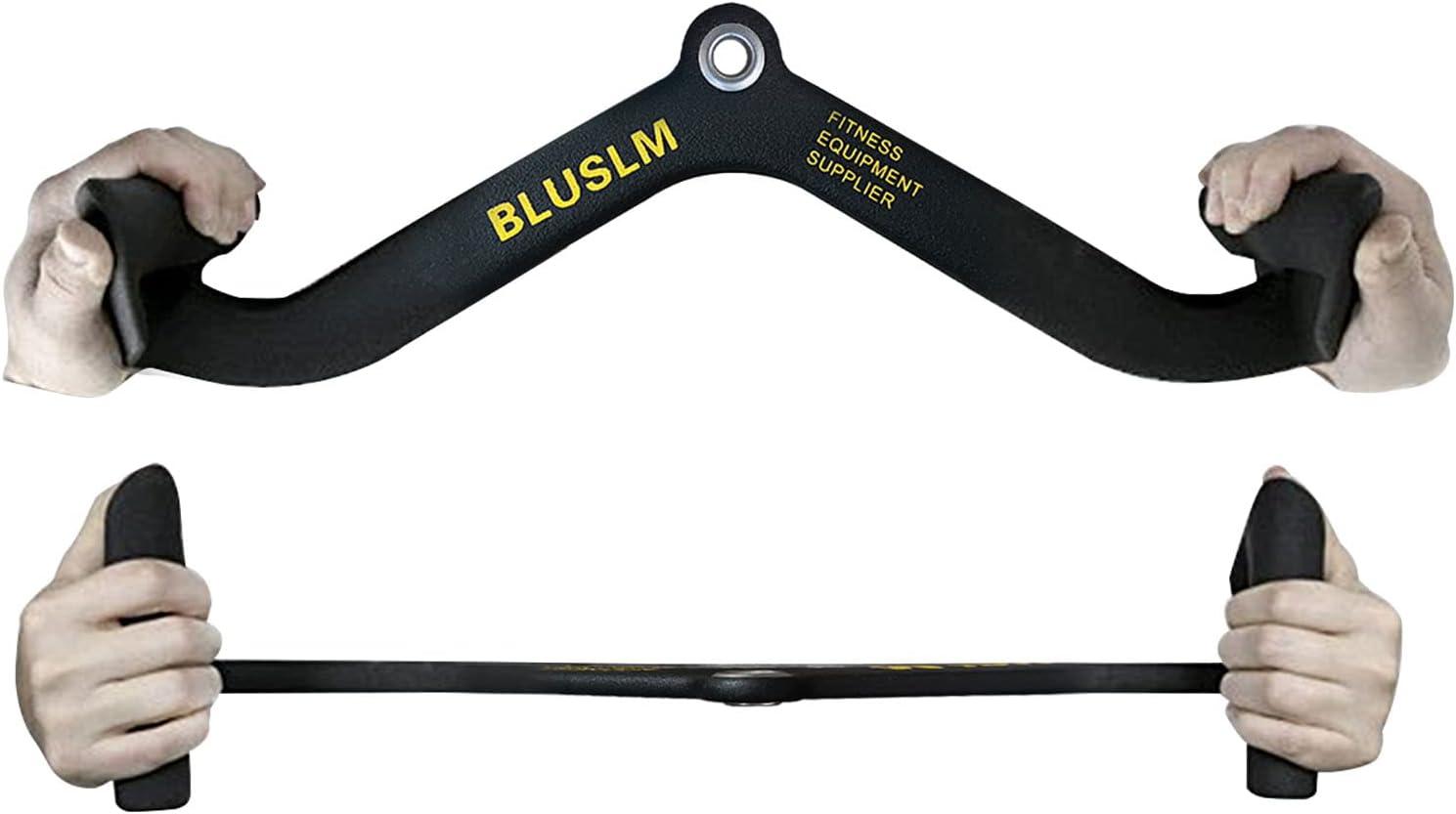 imageBLUSLM LAT Pull Down Bar for Cable Machine LAT Pulldown Attachments Tbar Vbar Cable Attachment for Gym Back Tricep Strength Training HandleBL4