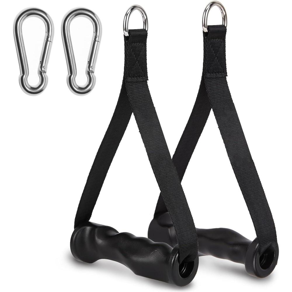 imageExercise Handles  Ergonomic Gym Attachments for Cable Machine Resistance Band Handles NonSlip D Handle Cable Attachment  Cable Handles for Pilates Strength Training Home amp Public GymCABLE HANDLES02