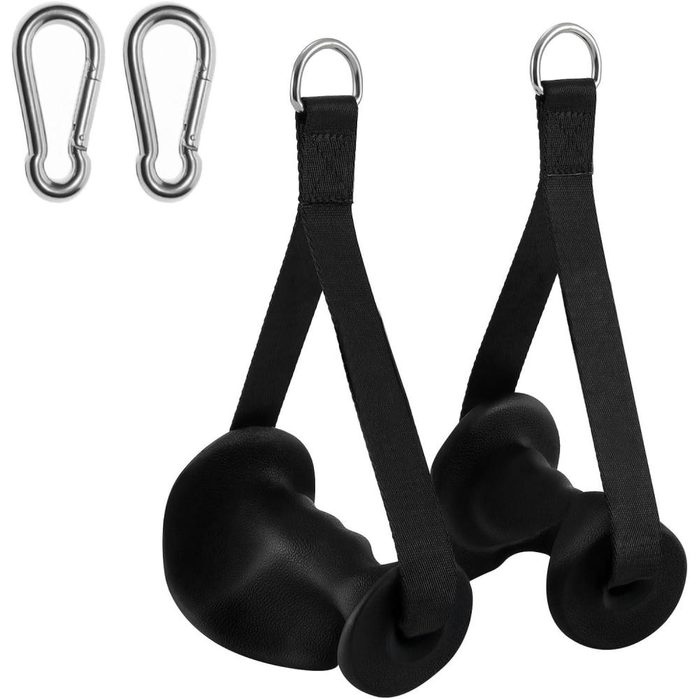imageExercise Handles Ergonomic Gym Attachments for Cable Machine Resistance Band Handles NonSlip D Handle Cable Attachment Cable Handles for Pilates Strength Training Home amp Public GymCABLE HANDLES01