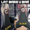 BLUSLM LAT Pull Down Bar for Cable Machine, LAT Pulldown Attachments T-bar V-bar Cable Attachment for Gym, Back Tricep Strength Training Handle(BL03)