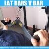 BLUSLM LAT Pull Down Bar for Cable Machine, LAT Pulldown Attachments T-bar V-bar Cable Attachment for Gym, Back Tricep Strength Training Handle(BL05)