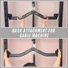 BLUSLM LAT Pull Down Bar for Cable Machine, LAT Pulldown Attachments T-bar V-bar Cable Attachment for Gym, Back Tricep Strength Training Handle(BL4PLUS)