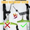 KORIKAHM Multi-Grip LAT Pull Down Bar for Home Gym Fitness, Spreader Plate LAT Pulldown Attachments for Pulley System Cable Machine, Double to Single Cable Attachment Exercise Handle(MINI BAR)