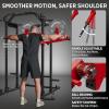 Mikolo Lateral Raise Attachment for Squat Rack, Standing Lateral Raise Machine with 1″ Holes, Power Rack Cage Attachment, Upper Body Strength Training Machine for Home Gym(Red)