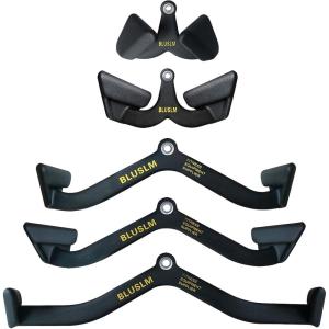 BLUSLM LAT Pull Down Bar for Cable Machine, LAT Pulldown Attachments T-bar V-bar Cable Attachment for Gym, Back Tricep Strength Training Handle(5 PIECES)
