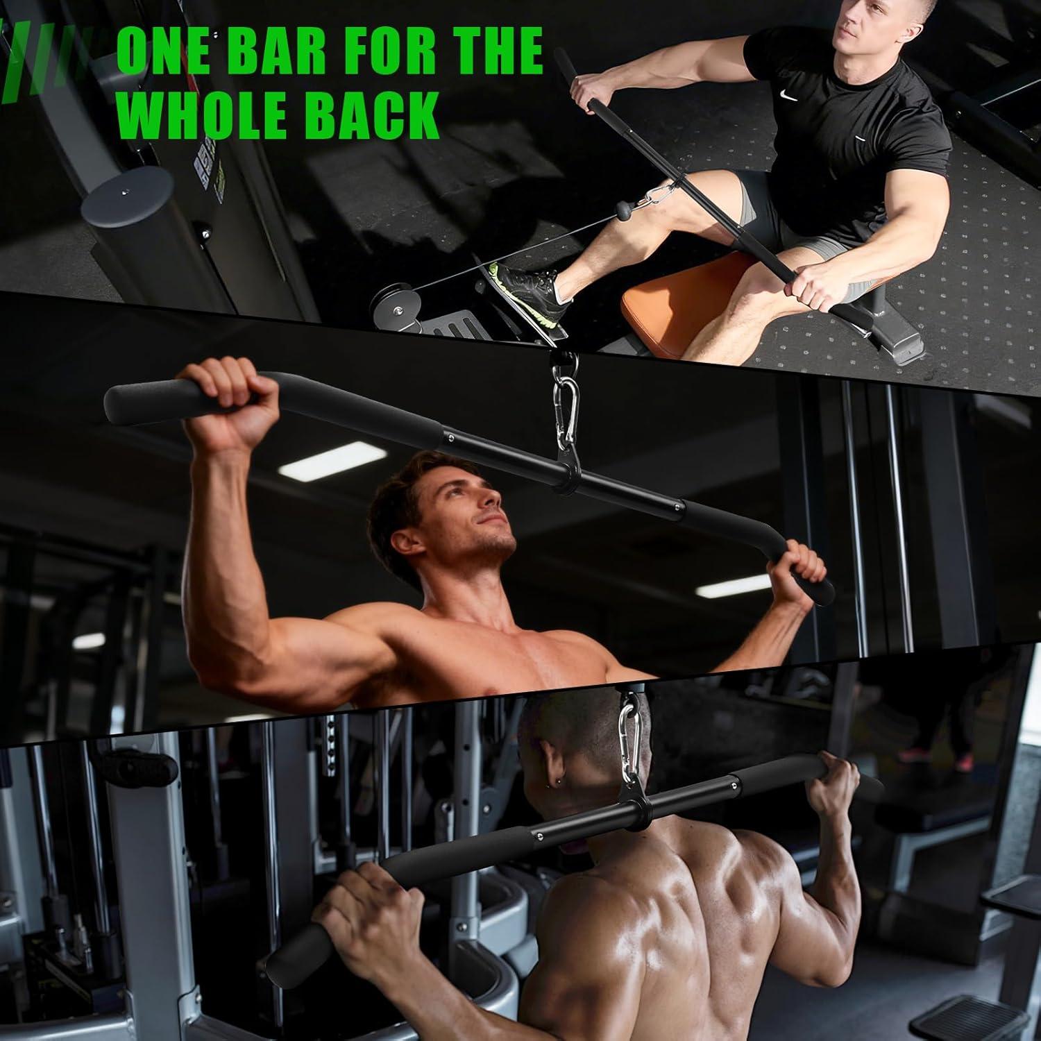 imageCable Machine Attachment Set LAT Pulldown Attachments Cable Machine Accessories for Home Gym Weight Workout Include LAT Pulldown BarDouble D Bar Tricep RopeV Bar