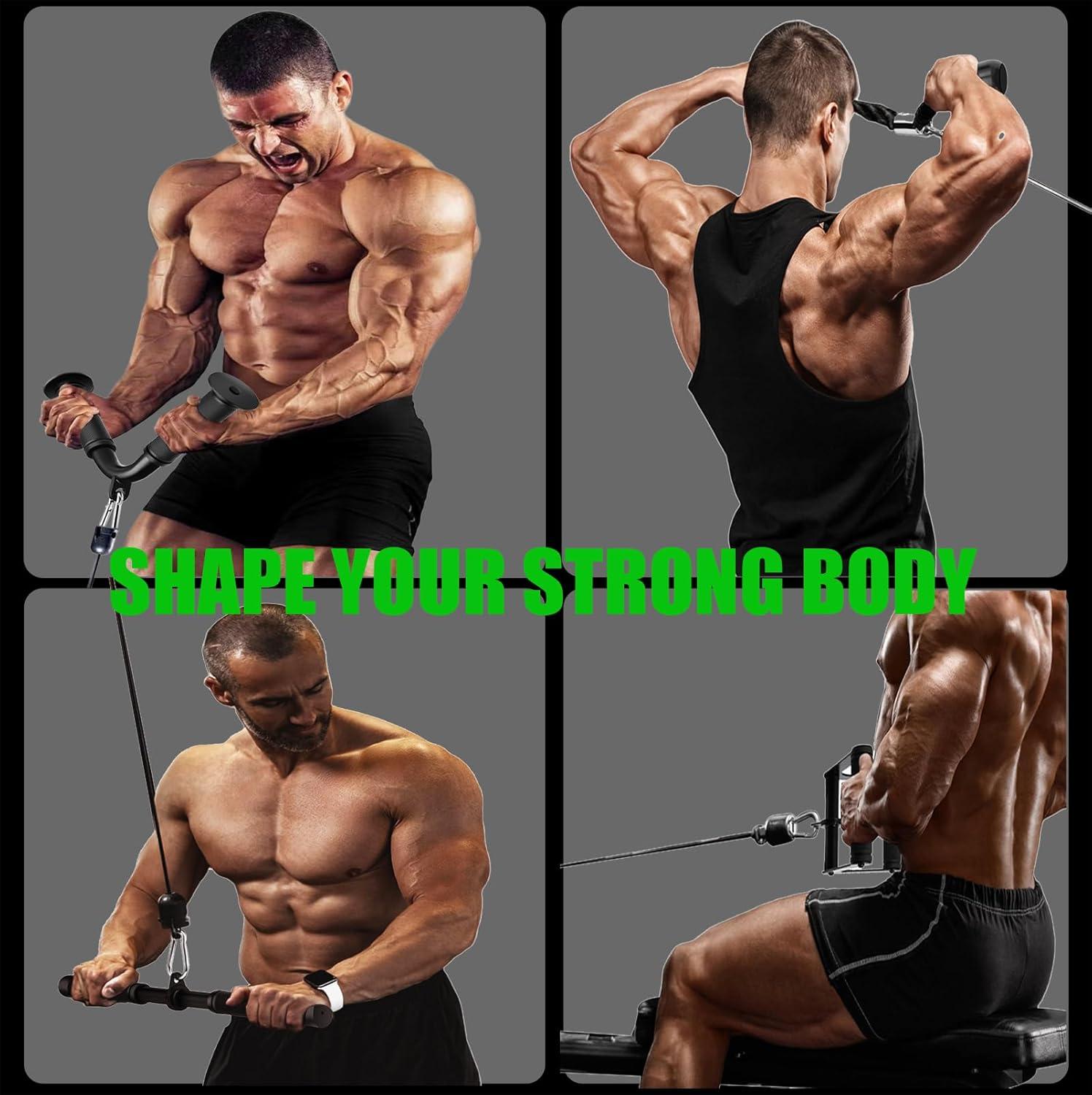 imageCable Machine Attachment Set LAT Pulldown Attachments Cable Machine Accessories for Home Gym Weight Workout Include LAT Pulldown BarDouble D Bar Tricep RopeV Bar