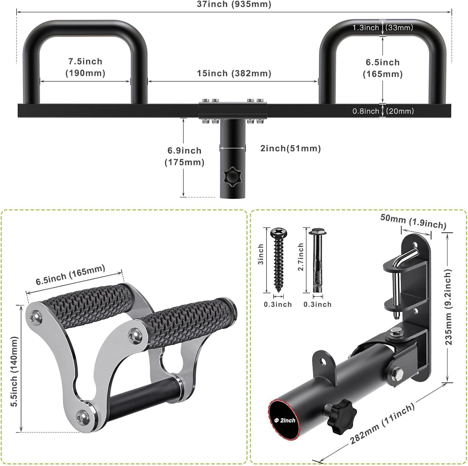 imageKipika Wall Mount Landmine Attachment for 1 Standard Bar and 2 Olympic Bars Heavy Duty TBar Row Platform with Swivel Ideal for Home Gym WorkoutsViking Landmine HandleLandmine VHandle Platform