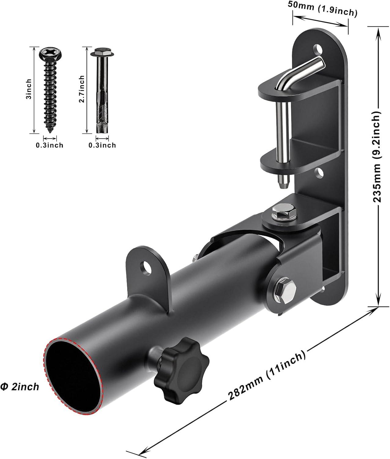imageKipika Wall Mount Landmine Attachment for 1 Standard Bar and 2 Olympic Bars Heavy Duty TBar Row Platform with Swivel Ideal for Home Gym WorkoutsWall Mount Landmine Platform