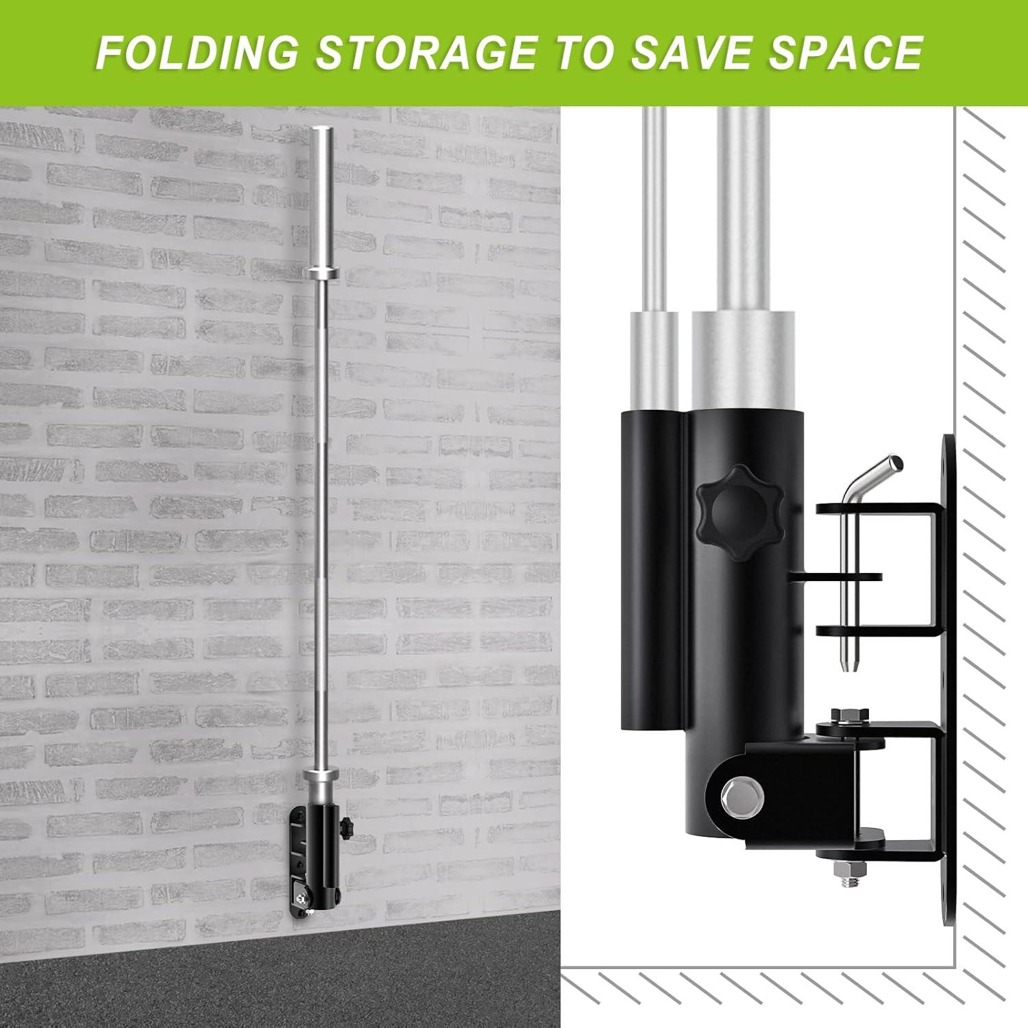imageKipika Wall Mount Landmine Attachment for 1 Standard Bar and 2 Olympic Bars Heavy Duty TBar Row Platform with Swivel Ideal for Home Gym WorkoutsWall Mount Landmine Platform for 12 Bars