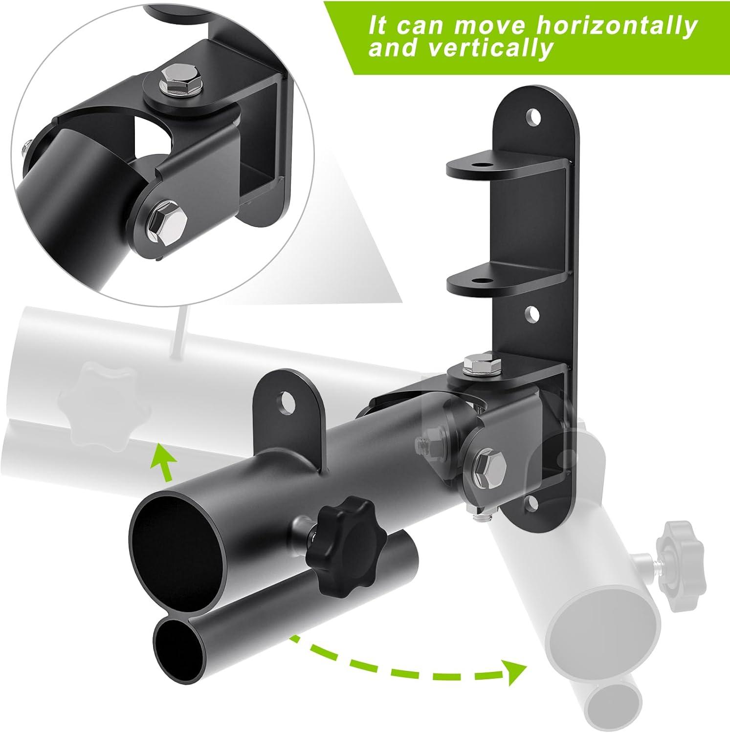 imageKipika Wall Mount Landmine Attachment for 1 Standard Bar and 2 Olympic Bars Heavy Duty TBar Row Platform with Swivel Ideal for Home Gym WorkoutsWall Mount Landmine Platform for 12 Bars
