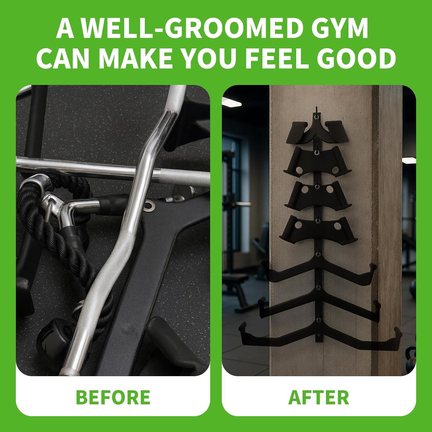 imageLAT Pulldown StorageLAT Bar OrganizerLAT Pulldown AttachmentsAttachment Storage Rack for Mag Grip Home Gym Fitness Heavy Duty AFrame Stand and Gym Wall StorageBlackTS