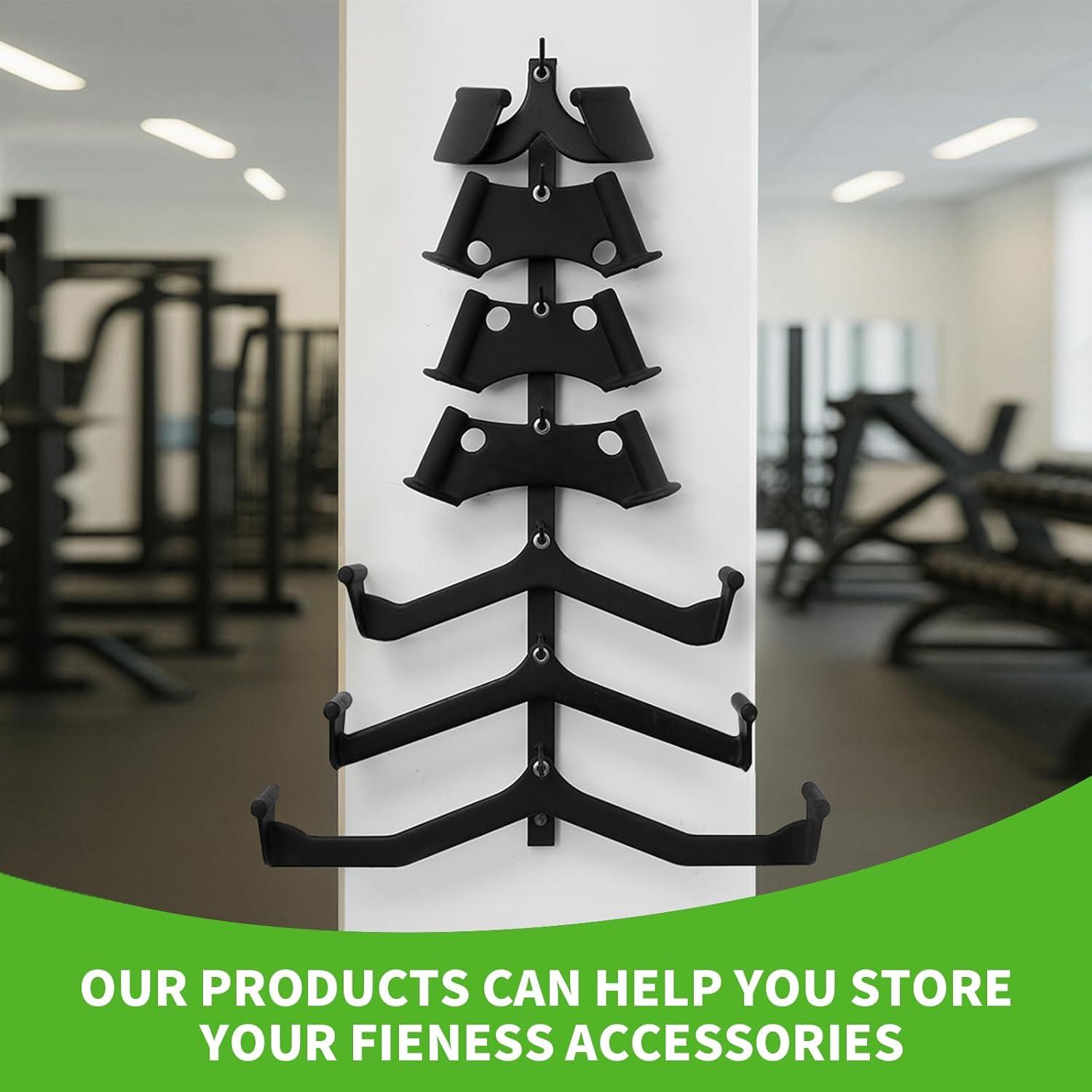 imageLAT Pulldown StorageLAT Bar OrganizerLAT Pulldown AttachmentsAttachment Storage Rack for Mag Grip Home Gym Fitness Heavy Duty AFrame Stand and Gym Wall StorageBlackTS