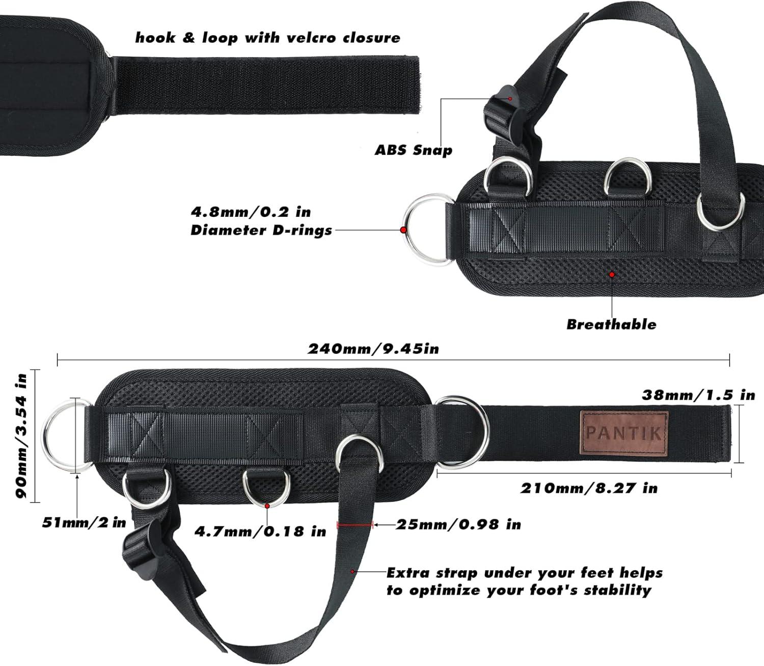 imagePANTIK Ankle Strap for Cable Machine Adjustable Cable Ankle Attachments for Gym Comfort fit Neoprene Padded Steel Double DRing Ankle Cuffs for Cable Kickbacks Lift The Butts Tone The Legs