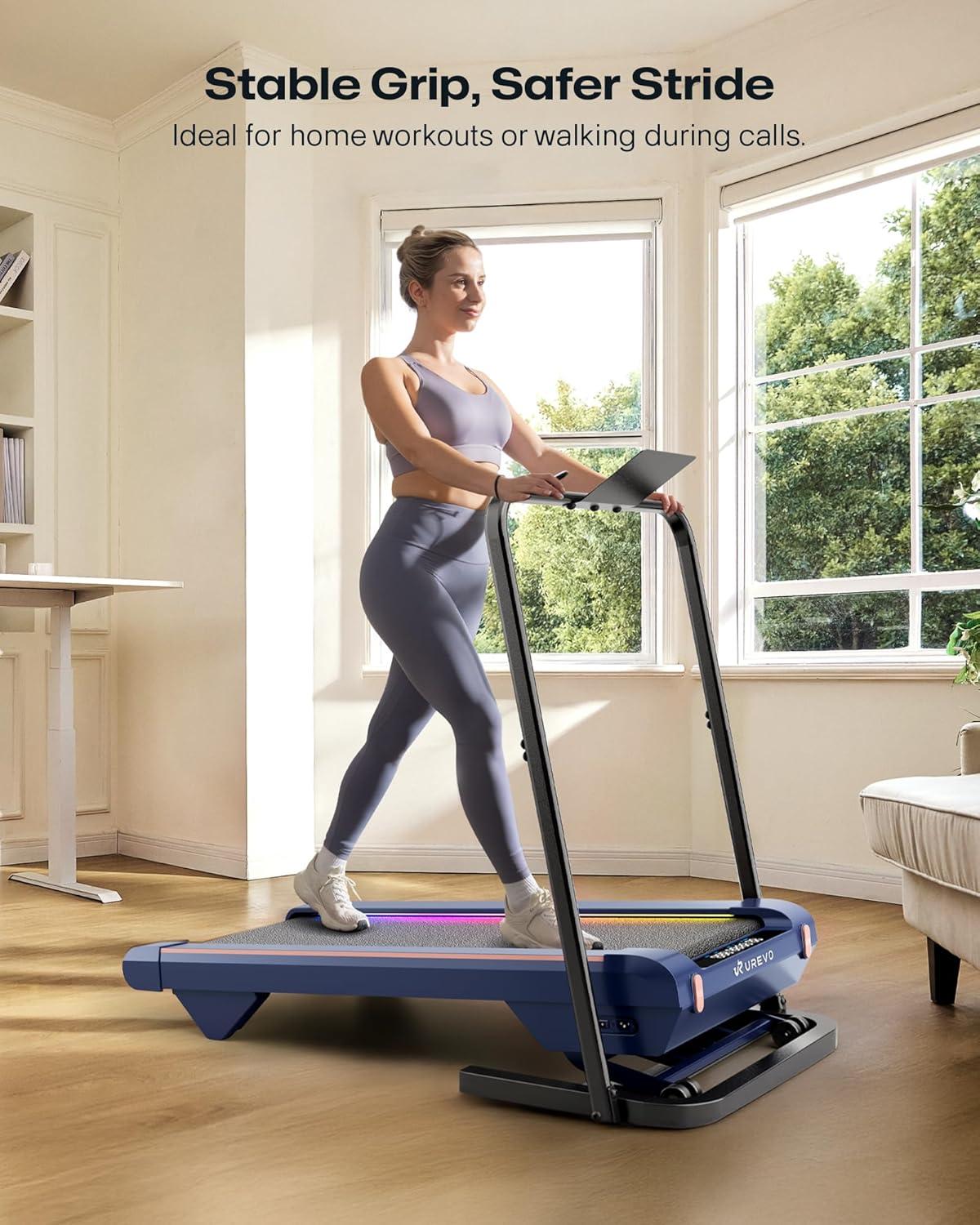imageUREVO Walking Pad Handle Bar Only Universal Compatible for Walking Pads 236 Wide Transform WalkingPad Into a Treadmill in Seconds Easy Moving with Wheels Quick Assembly Sturdy Design BlackCarbon Black