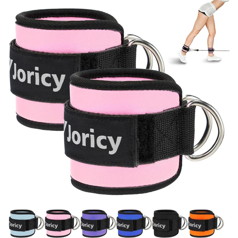 imageAnkle Strap for Cable Exercise Machines Work Out Cuff Attachment Ankle Resistance Bands Cable Kick Back Straps for Gym Glute Workouts Kickbacks Leg Extensions Hip Abductors Booty Workoutspink
