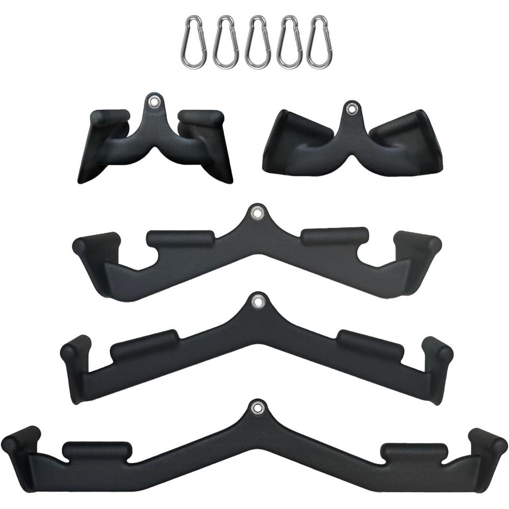 imageBLUSLM Lat Pull Down Bar T bar Row Attachment V Bar Tricep Lat Pulldown Attachments Back Strength Training Bar for Home Gym Exercise Cable Machine AttachmentsBlack 13