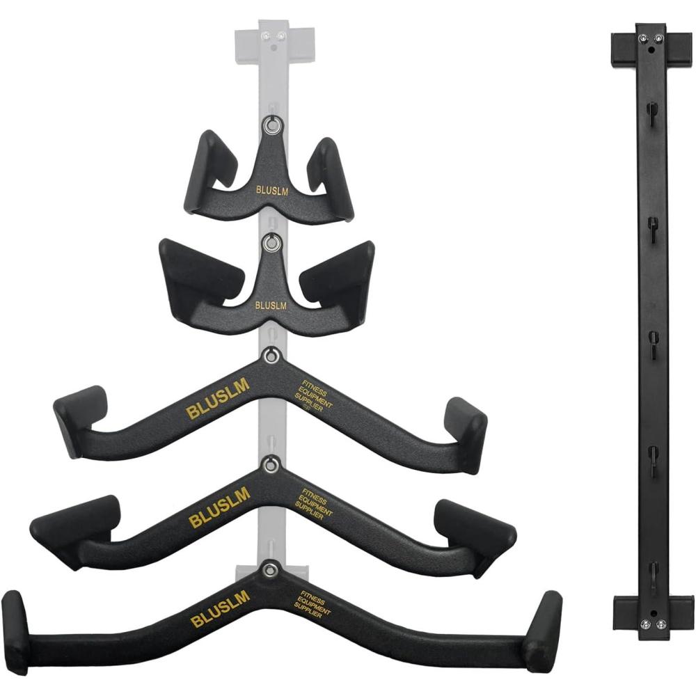 imageBLUSLM Lat Pull Down Bar T bar Row Attachment V Bar Tricep Lat Pulldown Attachments Back Strength Training Bar for Home Gym Exercise Cable Machine AttachmentsBlack 07