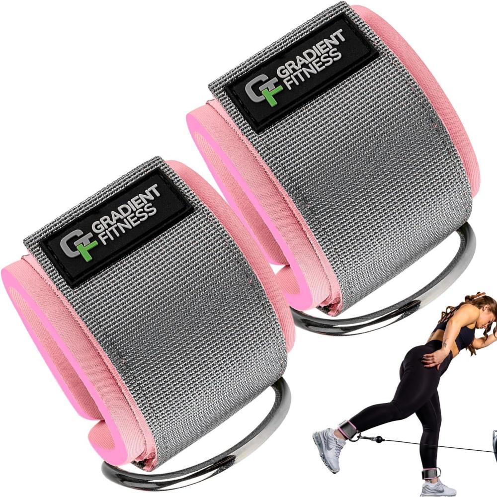 imageGradient Fitness Ankle Straps 2 Pack  Ankle Strap for Cable Machine Ankle Bands for Working Out Cable Ankle StrapPink