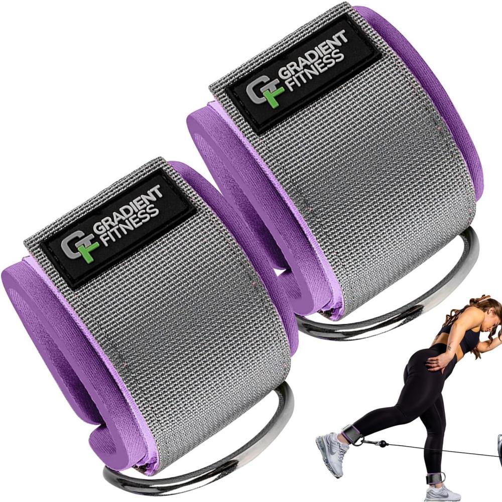 imageGradient Fitness Ankle Straps 2 Pack  Ankle Strap for Cable Machine Ankle Bands for Working Out Cable Ankle StrapPurple