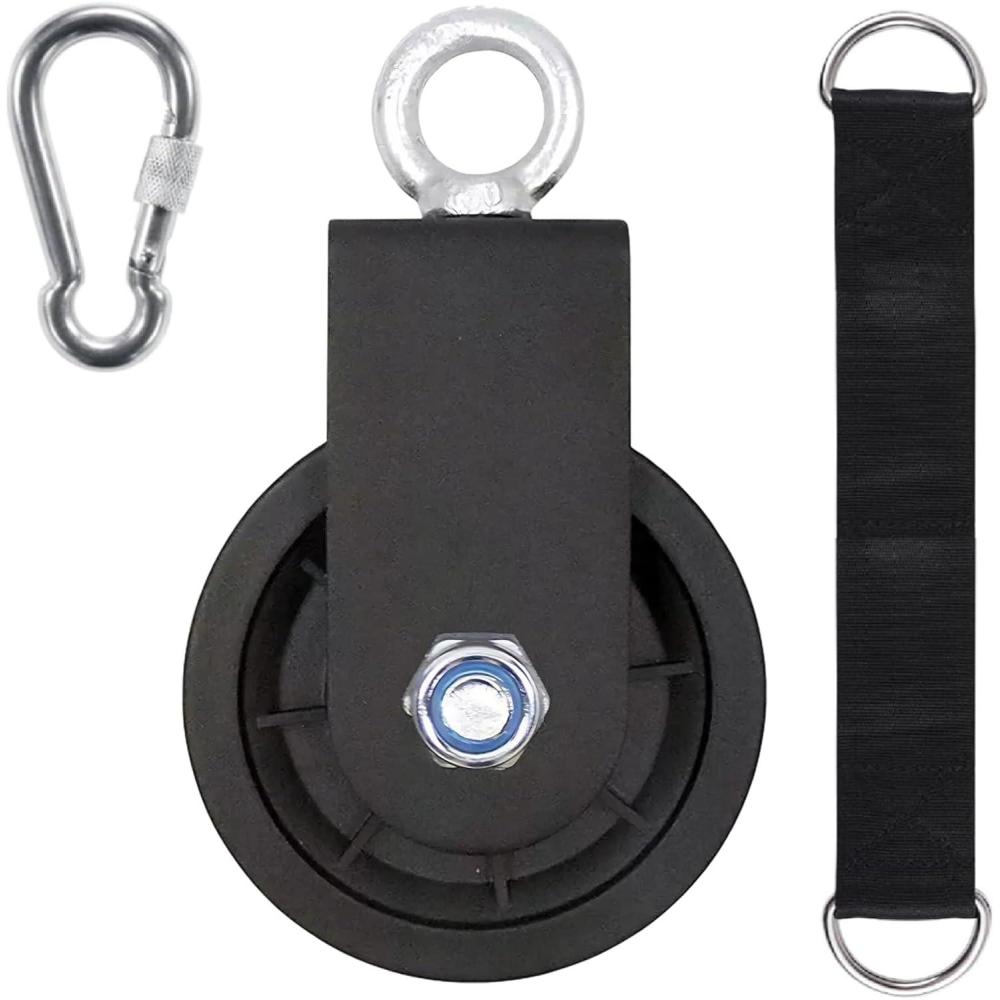 imageGueiddi Pulley system for home gym Aluminum GYM Pulley Wheel Universal Aluminum Alloy Bearing Pulley Wheel for Cable Machine Gym Equipment Part Garage DoorBlack 8890mmAccessory