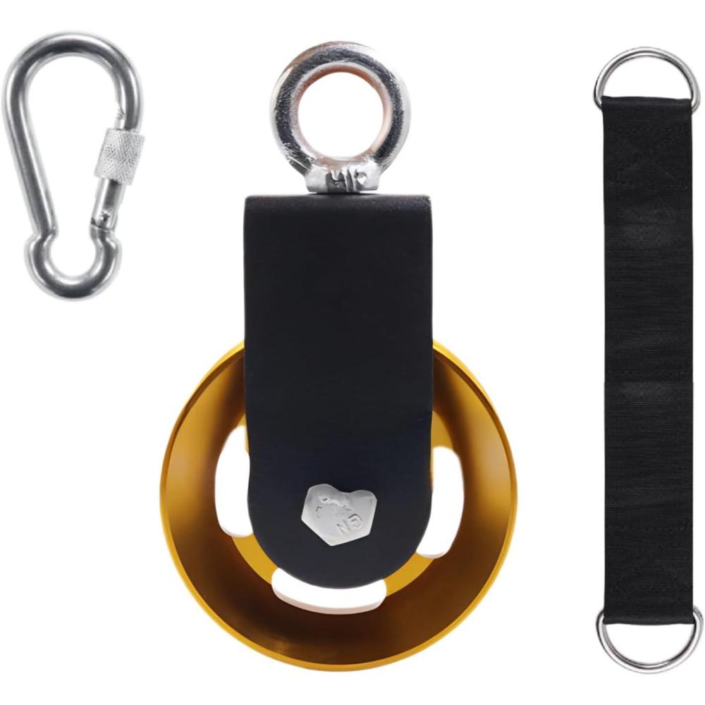 imageGueiddi Pulley system for home gym Aluminum GYM Pulley Wheel Universal Aluminum Alloy Bearing Pulley Wheel for Cable Machine Gym Equipment Part Garage DoorGelb 8890mmAccessory