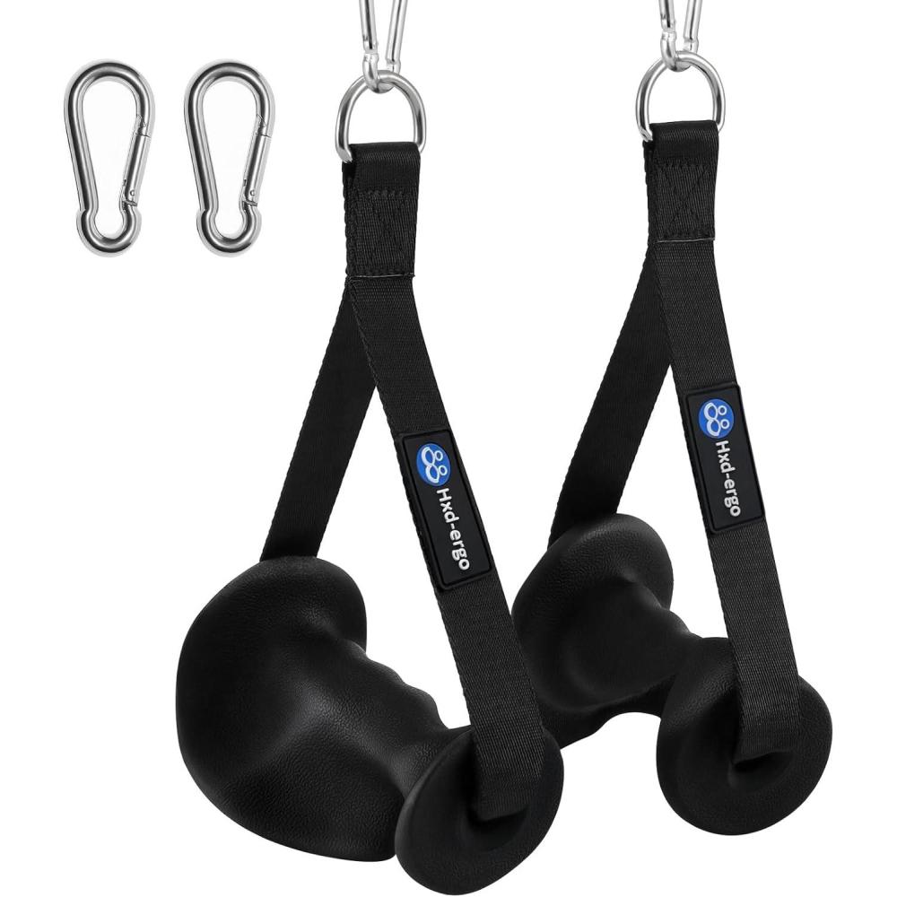 imageHXDERGO Ergonomic Exercise Handles for Cable Machine Attachments Pilates Strength Training WorkoutResistance Bands Heavy Duty Working Out Handles AccessoriesDetachable Carabiner