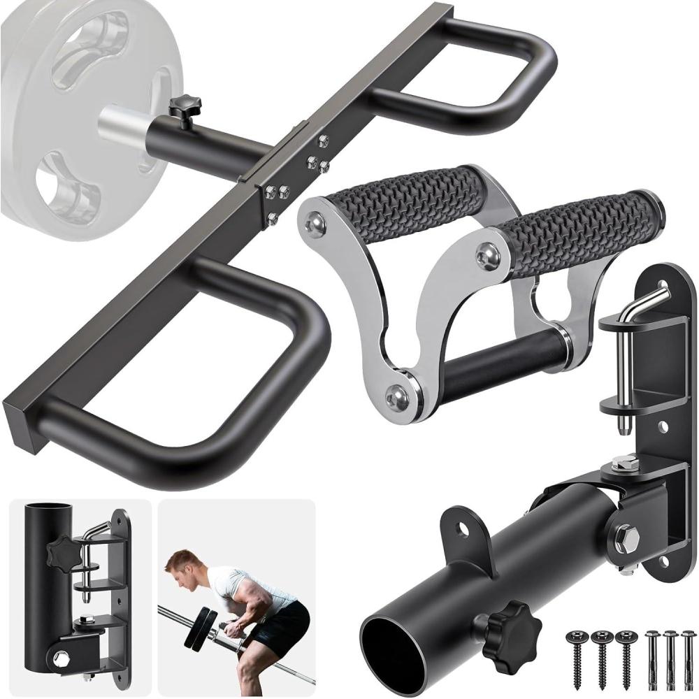 imageKipika Wall Mount Landmine Attachment for 1 Standard Bar and 2 Olympic Bars Heavy Duty TBar Row Platform with Swivel Ideal for Home Gym WorkoutsViking Landmine HandleLandmine VHandle Platform