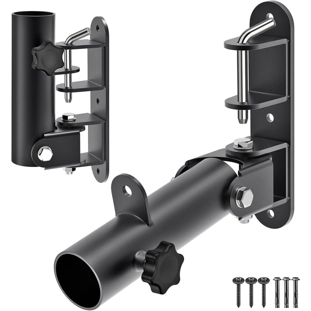 imageKipika Wall Mount Landmine Attachment for 1 Standard Bar and 2 Olympic Bars Heavy Duty TBar Row Platform with Swivel Ideal for Home Gym WorkoutsWall Mount Landmine Platform