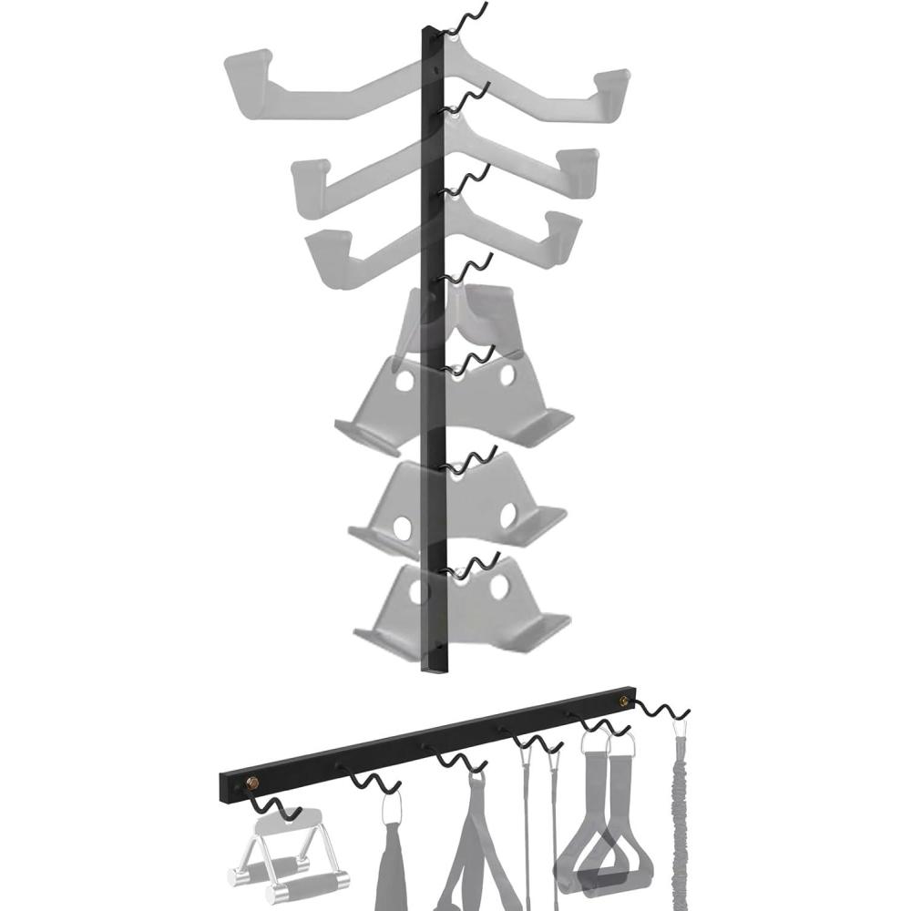 imageLAT Pulldown StorageLAT Bar OrganizerLAT Pulldown AttachmentsAttachment Storage Rack for Mag Grip  Home Gym Fitness Heavy Duty AFrame Stand and Gym Wall StorageBlackTZH