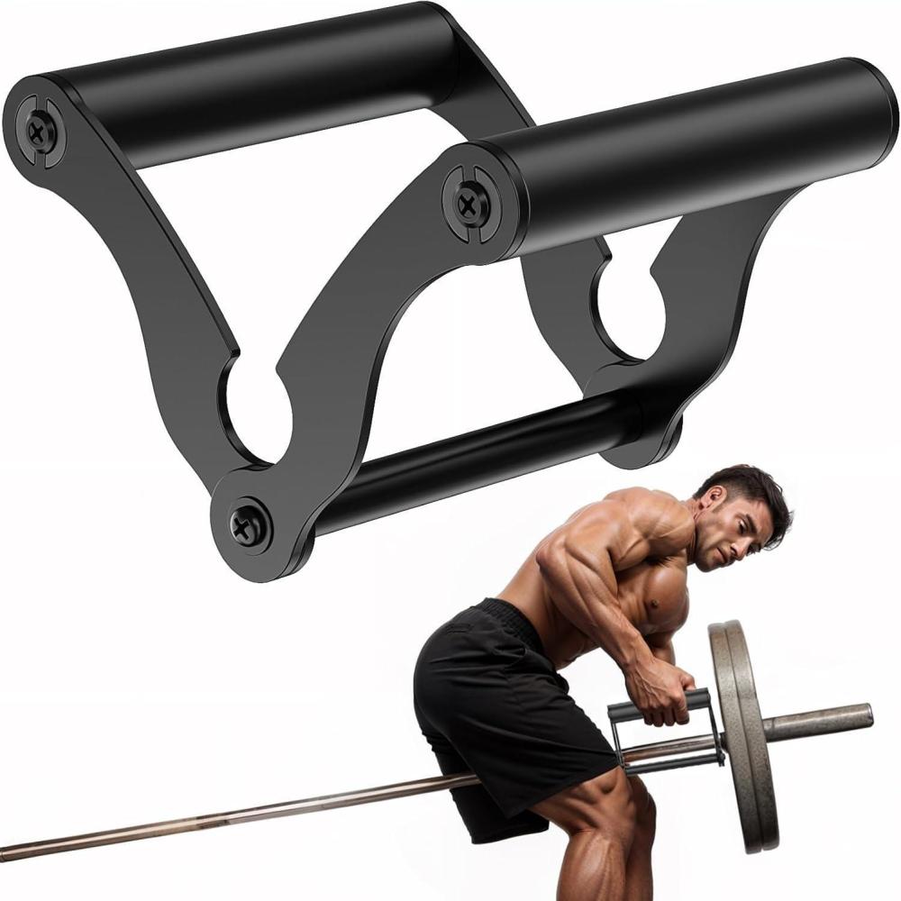 imageLewufe V Bar TBar Row Landmine Handle Attachment for Barbell Solid Mine Double DRow Handle Grips with NonSlip Rubber Grips TRow Attachment for Olympic Strength Training BarsDark Black