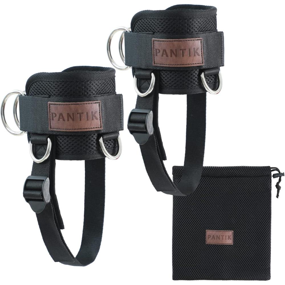 imagePANTIK Ankle Strap for Cable Machine Adjustable Cable Ankle Attachments for Gym Comfort fit Neoprene Padded Steel Double DRing Ankle Cuffs for Cable Kickbacks Lift The Butts Tone The Legs