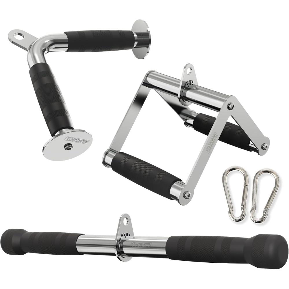 imagePOWER GUIDANCE Cable Machine Attachment LAT Pulldown Attachments Cable Attachments for Gym Home Gym Accessories20V Handle  Rotating Bar  VShaped Bar